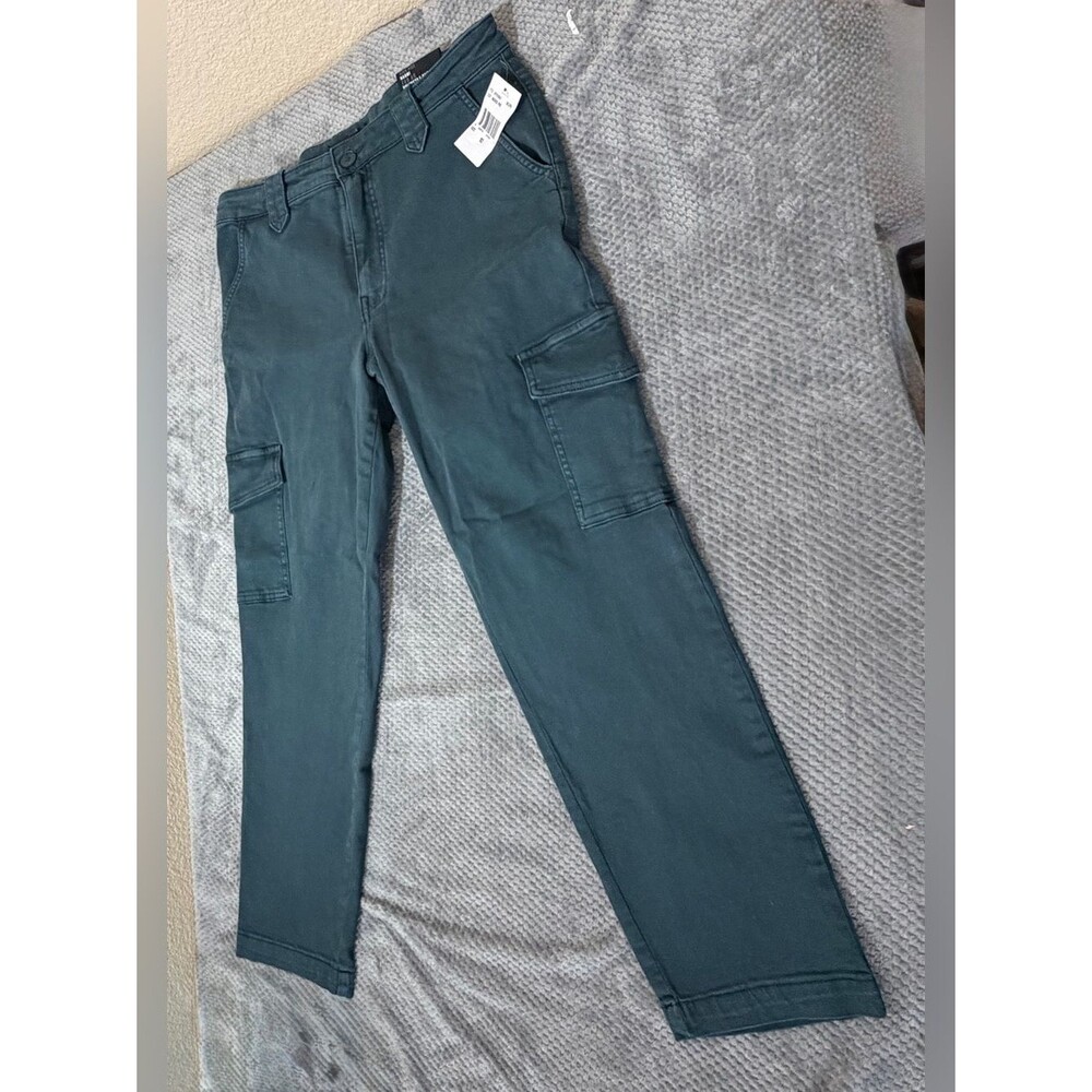 Kut from Kloth Straight-Leg Cargo Pants Teal Green Women’s Utility Size 10 NWT